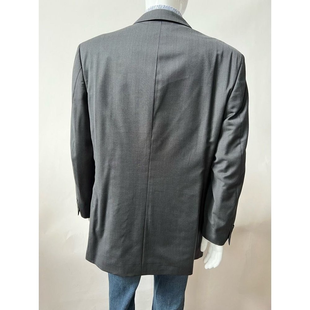 Albert Nipon Mens Suit Jacket Gray Wool Blend Poc… - image 2
